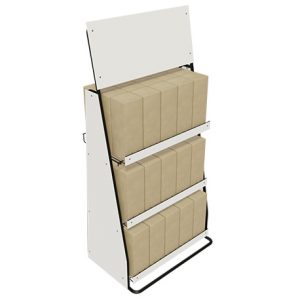 Exhibidor triangular de piso