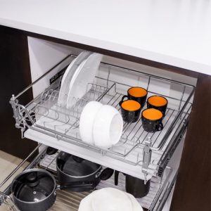 Canasta platero mueble bajo cromada Premium módulo 80 cm