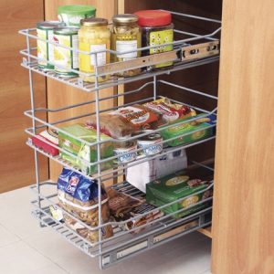 Despensa mueble bajo 3 niveles riel al piso grande con cierre lento