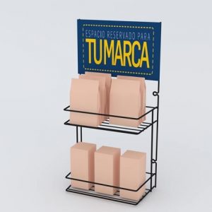 Exhibidor de mesa y pared 2 niveles