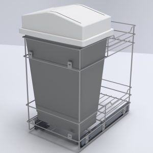 Despensa 2 niveles con basurera frontal