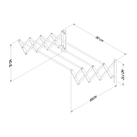 Ecotendedero 4 tubos 80 cm para ropa, práctico y resistente