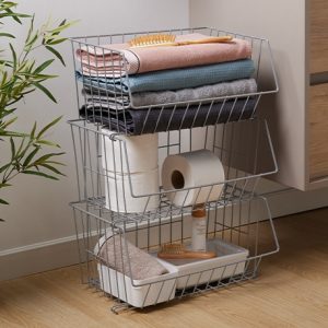 3 canastas apilables