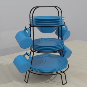 Soporte exhibidor vajillas 6 puestos