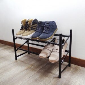 Zapatero de piso expandible y apilable 2 Niveles- Expande desde 61cm a 112 cm