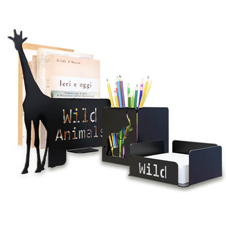 Kit x3 animales salvajes organizador de estudio y oficina Rejiplas