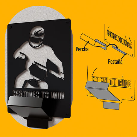Kit soporte para cascos y accesorios motocross Rejiplas, comprar
