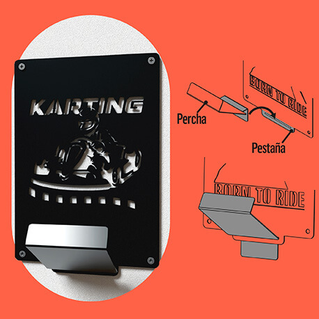 Kit soporte para cascos y accesorios karting Rejiplas