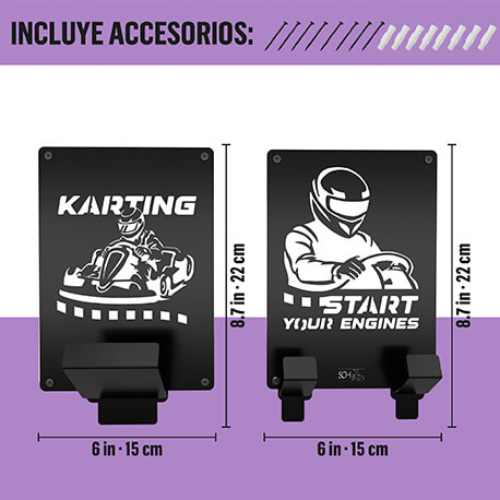 Kit soporte para cascos y accesorios karting Rejiplas
